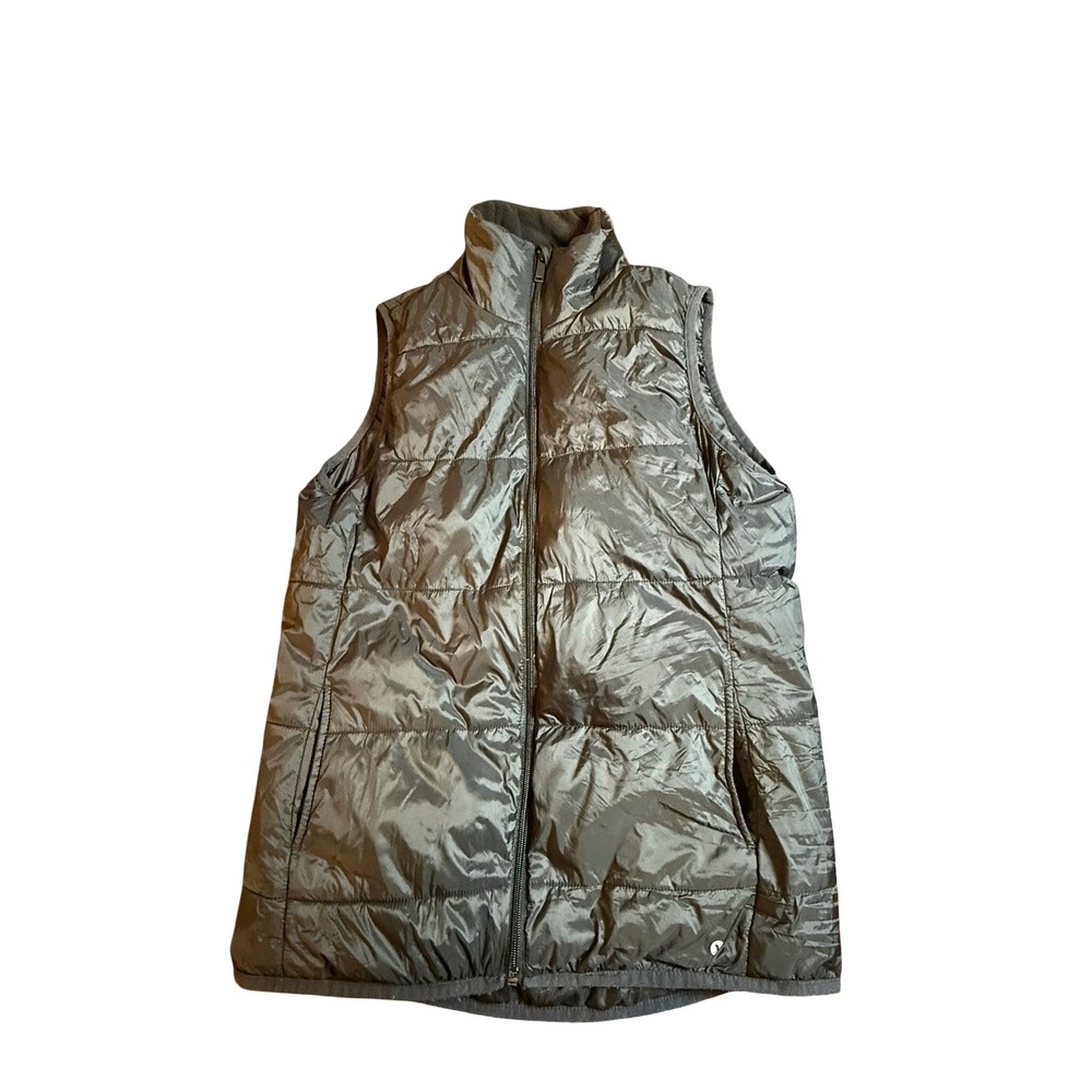 Xersion Womens Packable Puffer Vest Black Quilted Full Zip Mock Neck Small